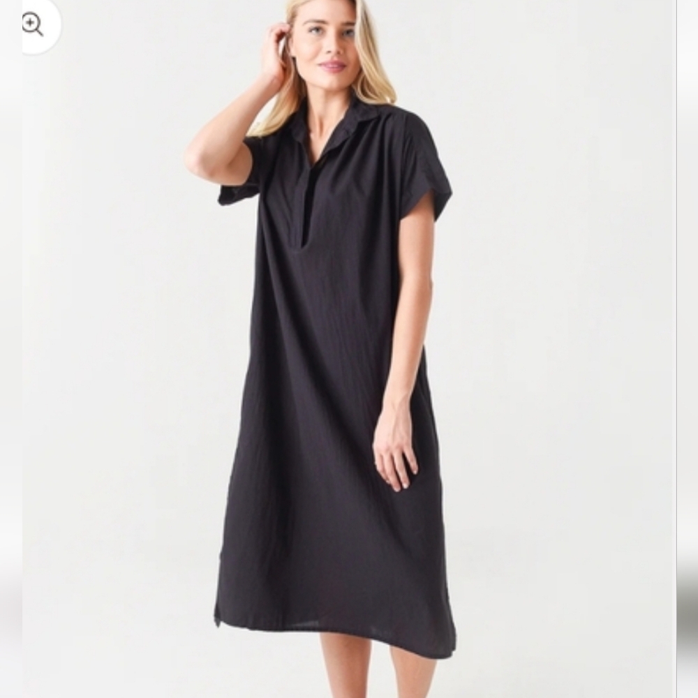 CALI by Cali Dreaming Dream Dress Size XS Black‎ Lagenlook Feminine Minimalist